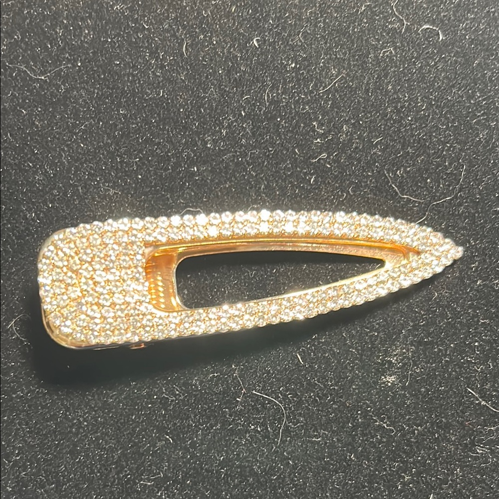 Colorful Shell Hair Clip & Gold Rhinestone Snap Barrette - Picture 4 of 6